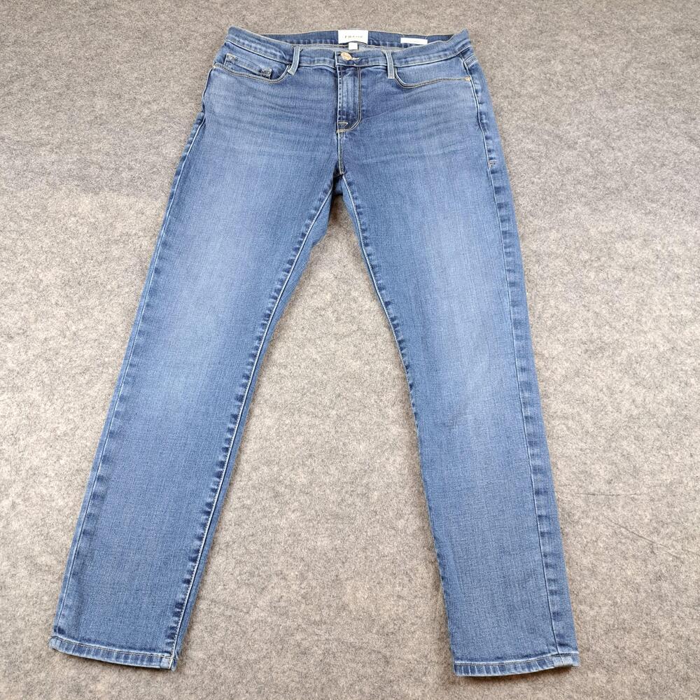Frame Jeans Womens 28 Blue Le Garcon Slim Boyfriend Stretch Denim Mid Rise